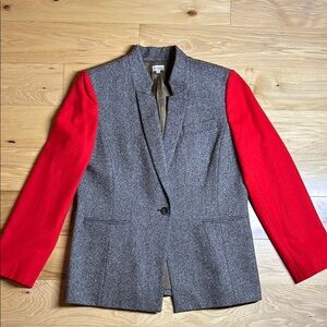 Daniel Cremieux Brown Heathered Blazer with Red Sleeves | Size 14